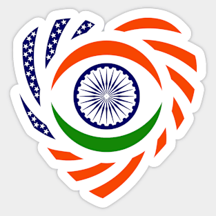 Indian American Multinational Patriot Flag (Heart) Sticker